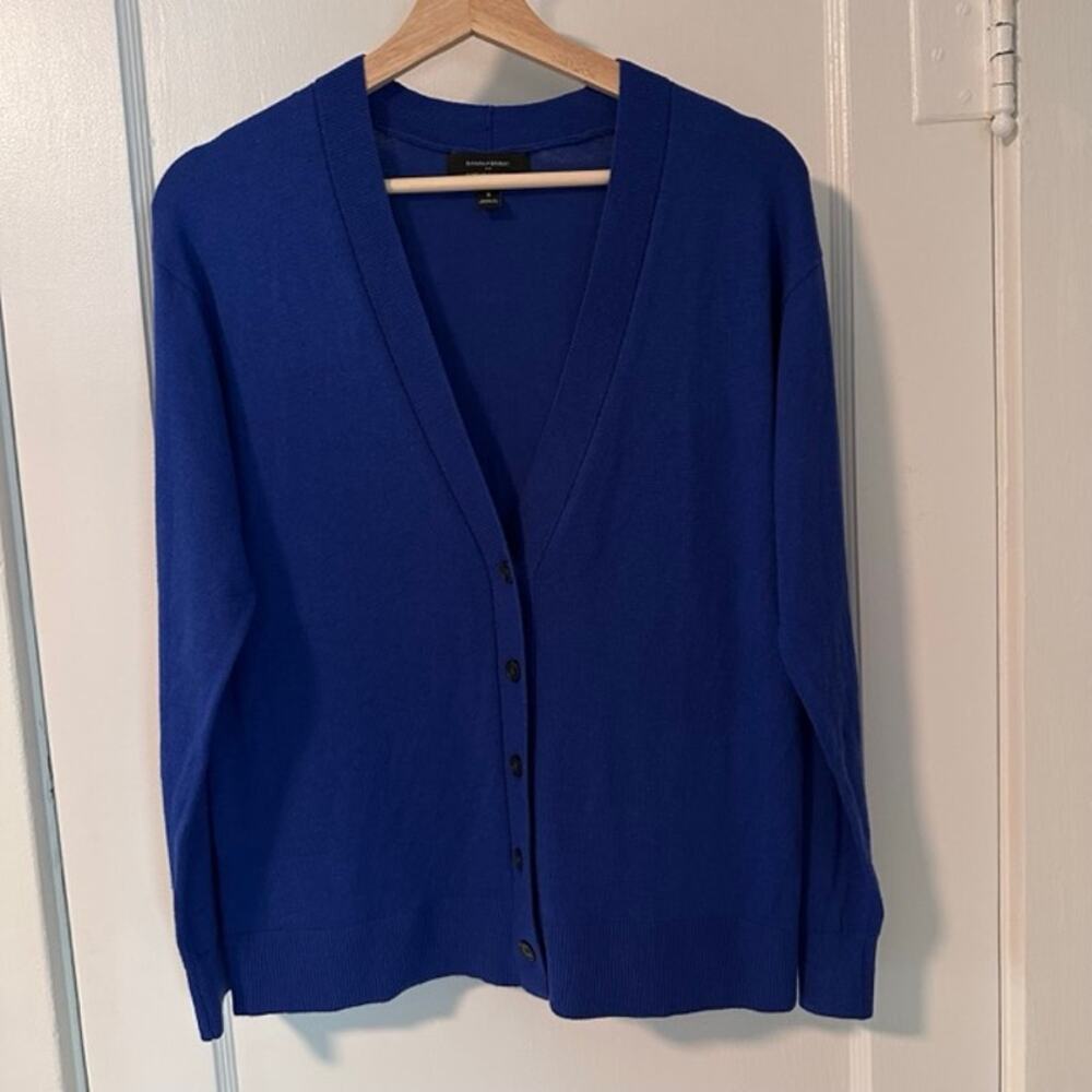 Banana Republic Forever Sweater V-neck Cardigan Size S Royal Blue Classic Preppy